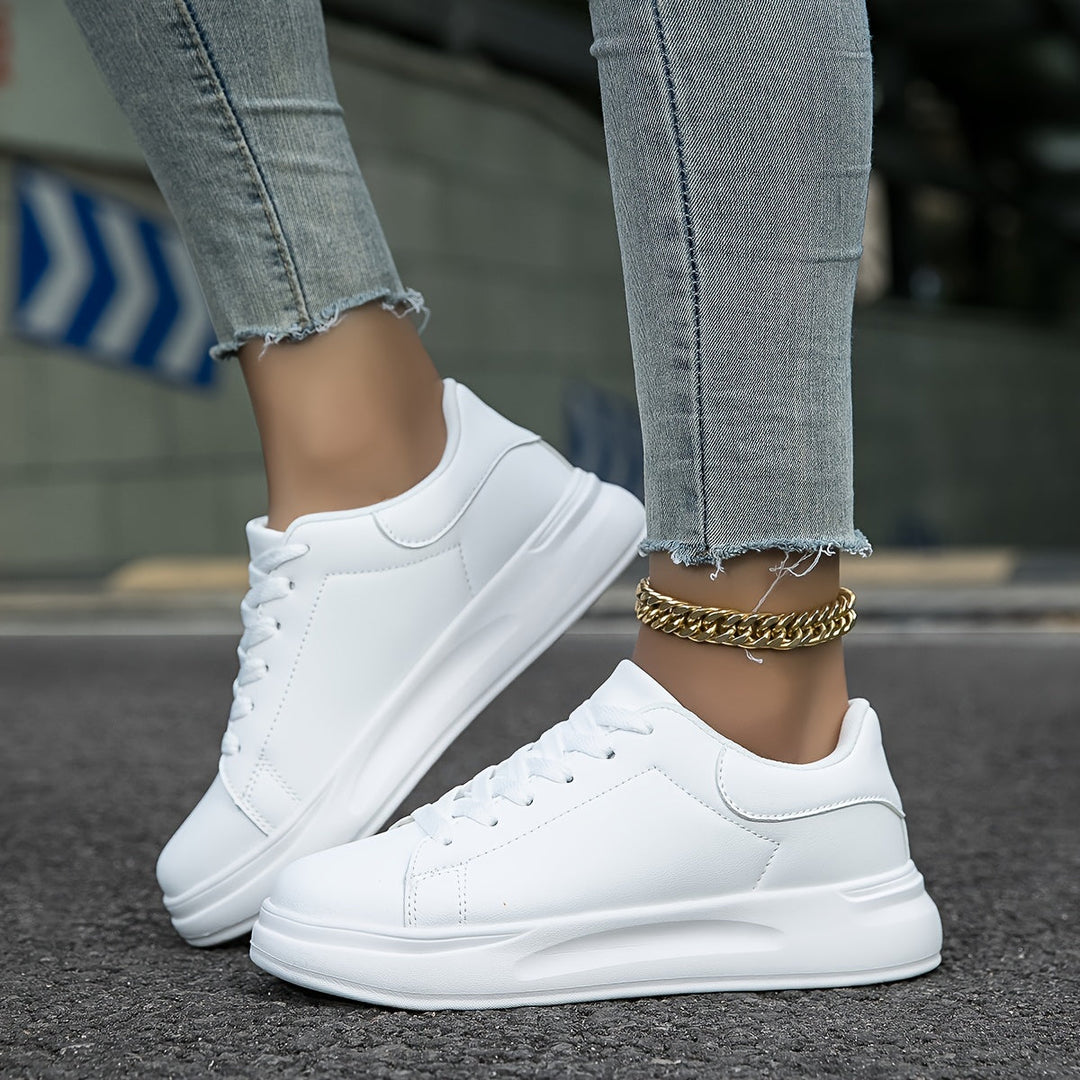 Sneakers in pelle bianca da donna