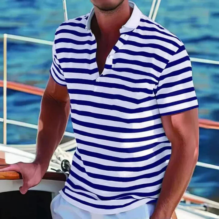 Polo Shirt a Strisce Retrò per Uomini