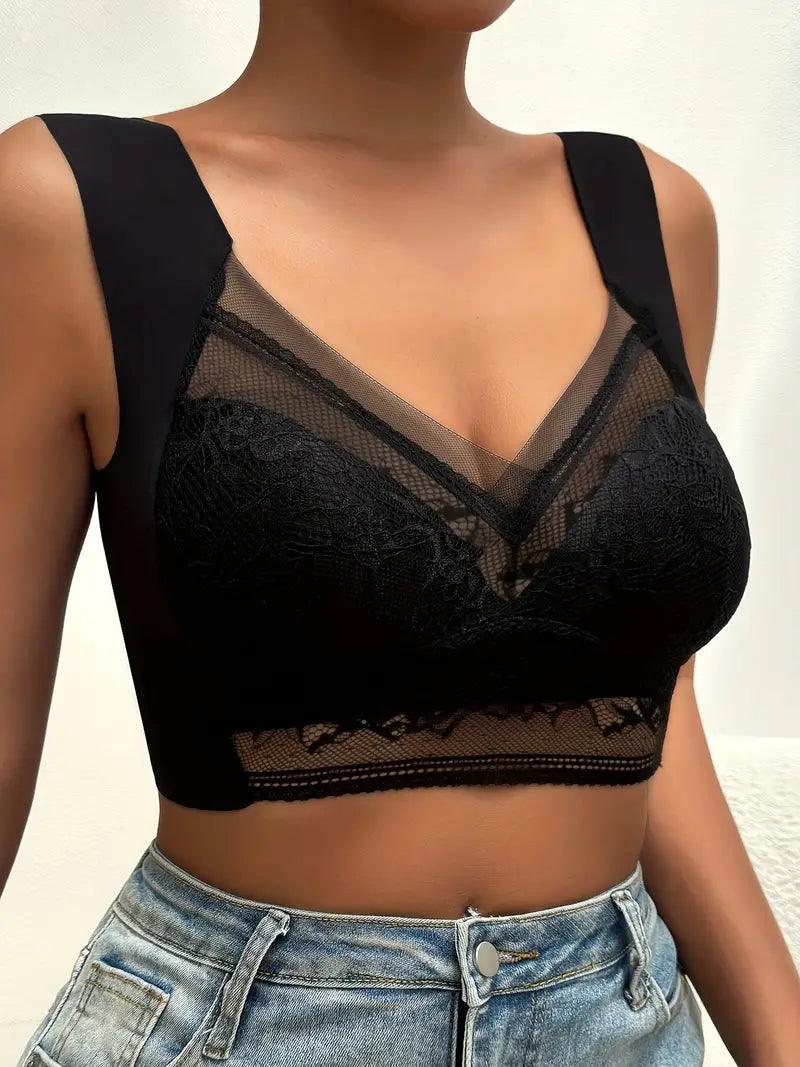 Bralette push-up in pizzo senza cuciture