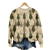 Maglione Tricot da Donna con Motivo Albero e Scollo Tondo