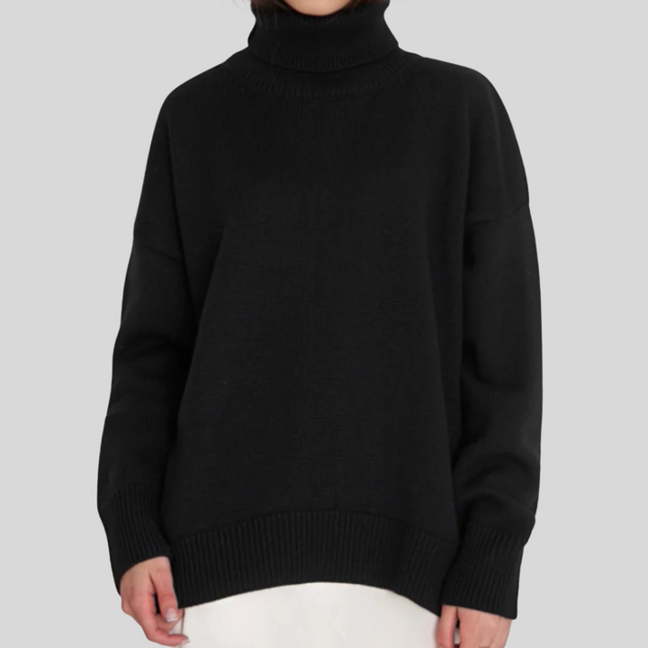 Maglione Collo Alto Moderno per Donna – Strato Elevato per il Freddo