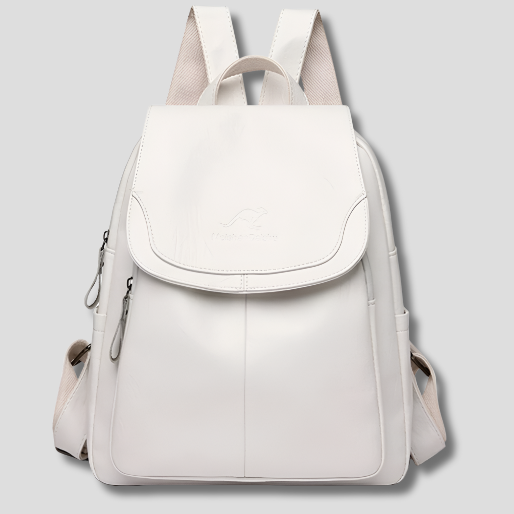 Zaino antifurto in pelle goffrata da donna