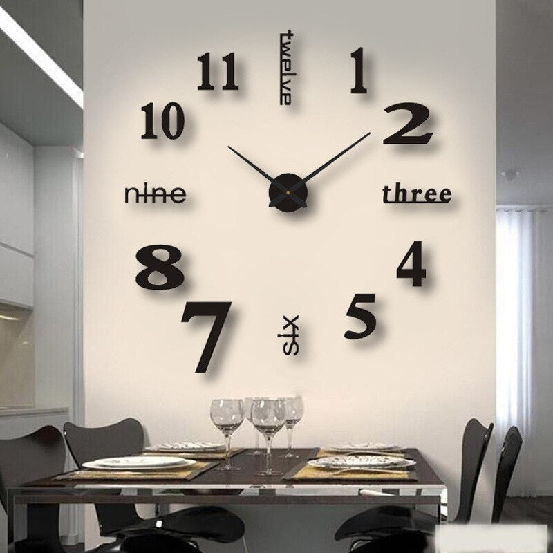 Orologio da parete adesivo fai da te senza cornice