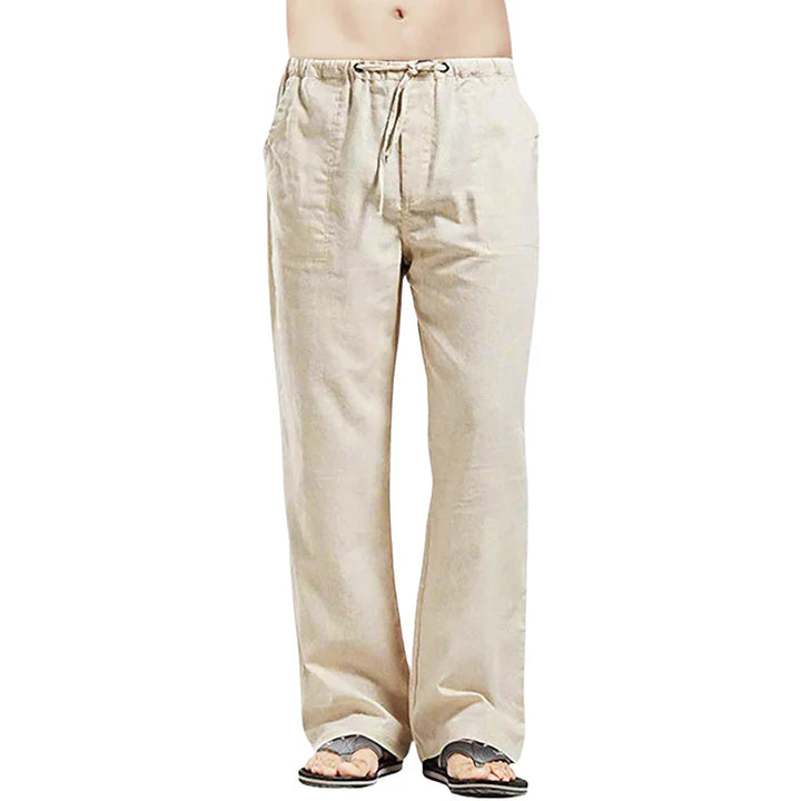 Lino – Pantaloni da uomo in lino traspirante con vestibilità oversize
