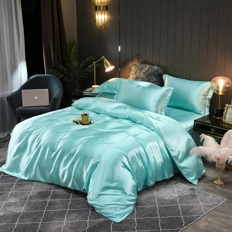 Set di Biancheria in Satin Setoso Indulgi nel Comfort Luxuoso