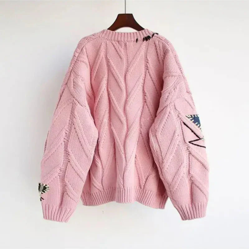 Cardigan a V Rasato per Donne