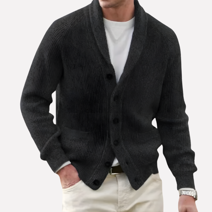 Cardigan da uomo con collo a sciarpa