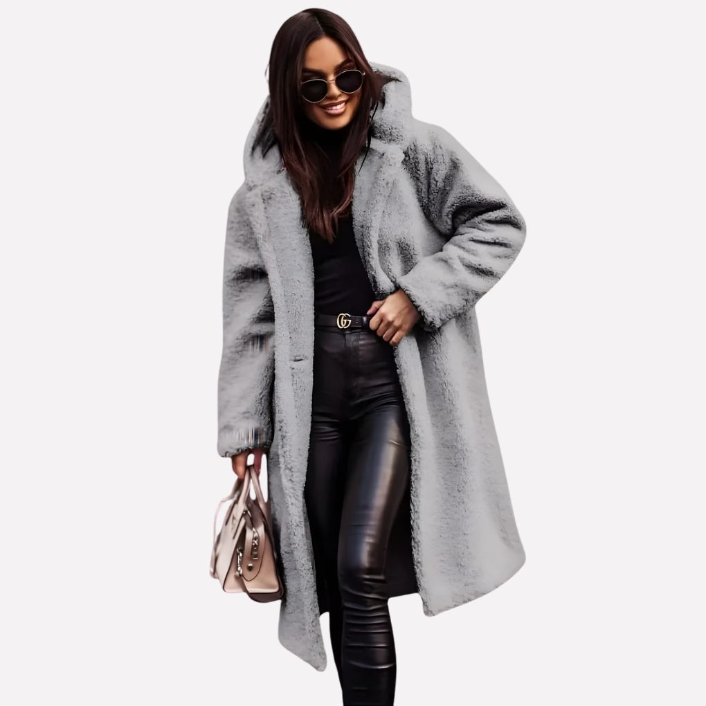 Cappotto Hooded da Donna con Chiusura a Bottone