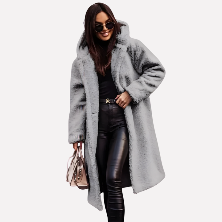 Cappotto Hooded da Donna con Chiusura a Bottone
