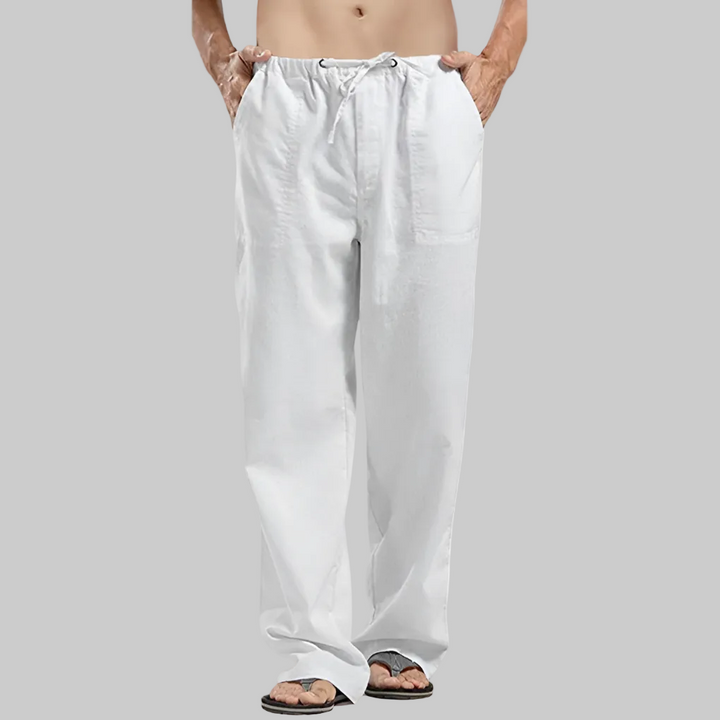 Pantaloni Uomo in Lino Traspirante con Vestibilità Oversized