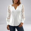 Blusa Floreale con Maniche in Pizzo Trasparente per Donne