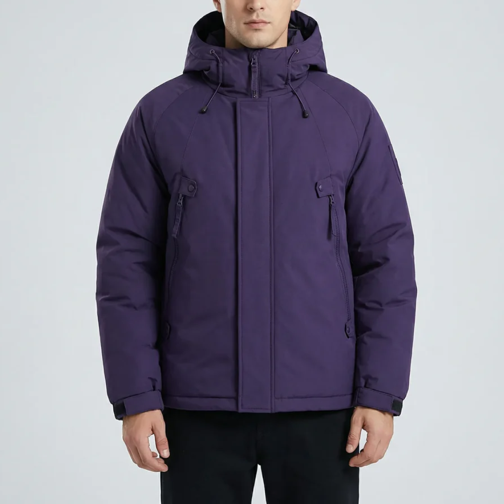 Cappotto invernale con cappuccio e tasche multiple