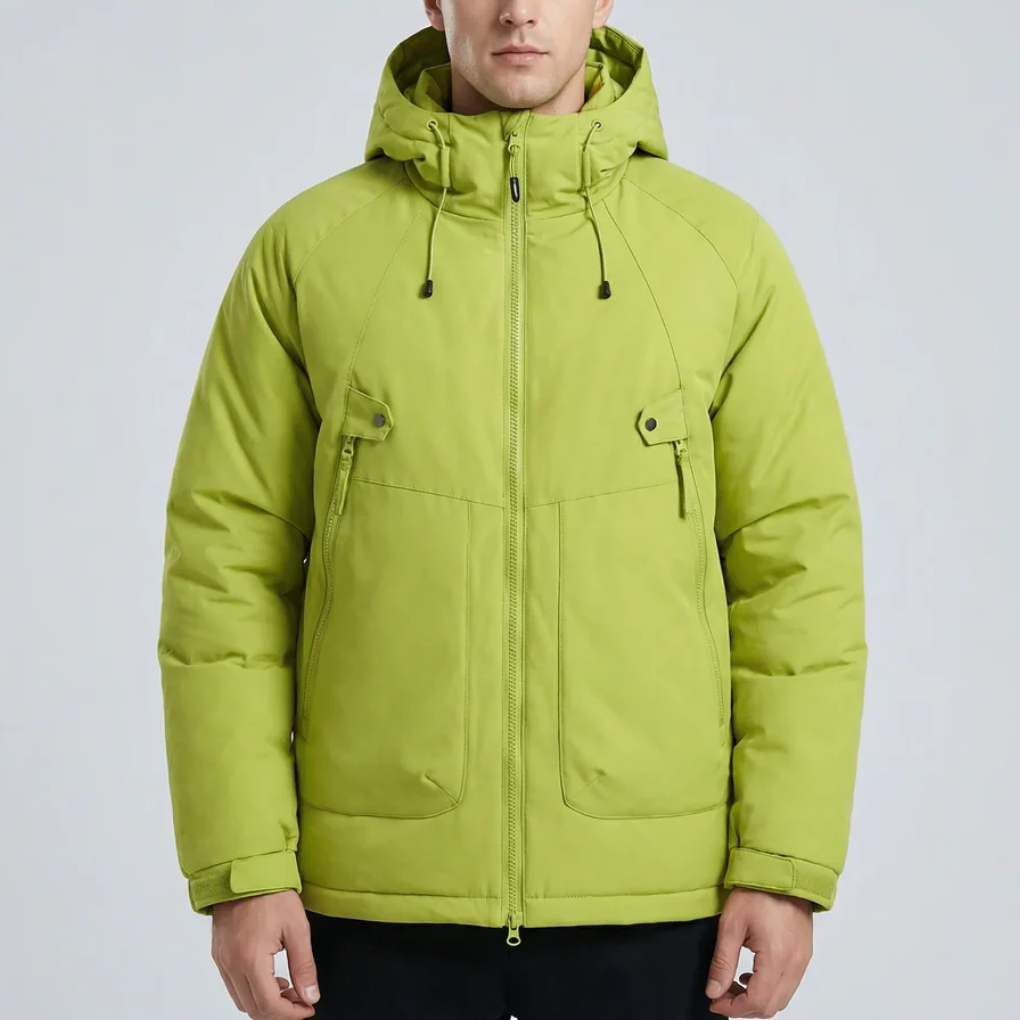 Cappotto invernale con cappuccio e tasche multiple