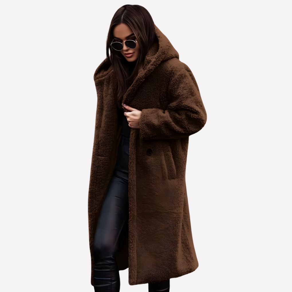 Cappotto Hooded da Donna con Chiusura a Bottone