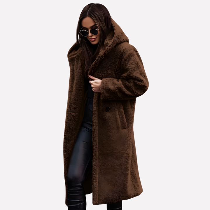 Cappotto Hooded da Donna con Chiusura a Bottone