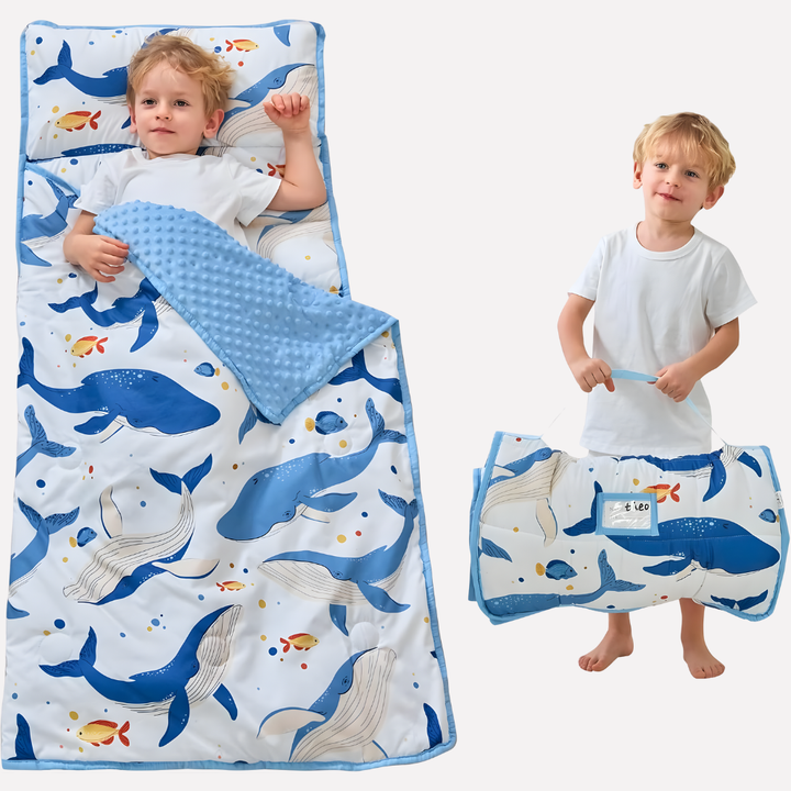 Tappetino per sonnellino per bambini con cuscino e coperta