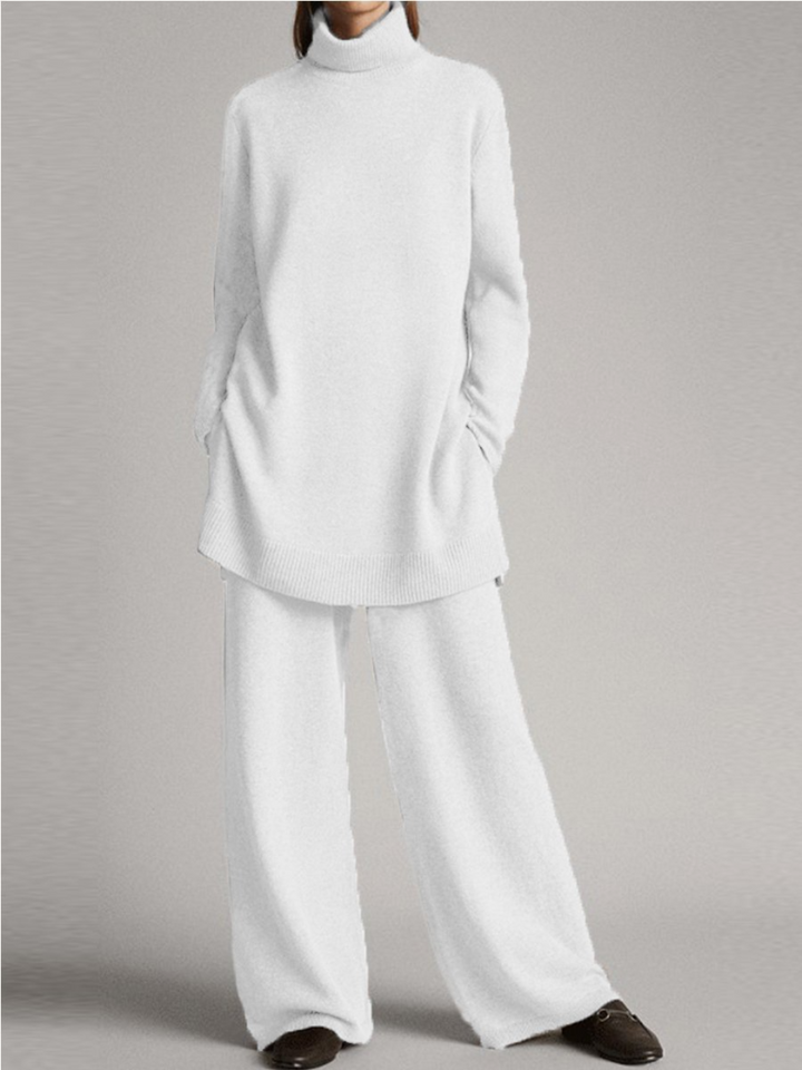 Completo Donna in Due Pezzi con Dolcevita e Pantaloni Palazzo