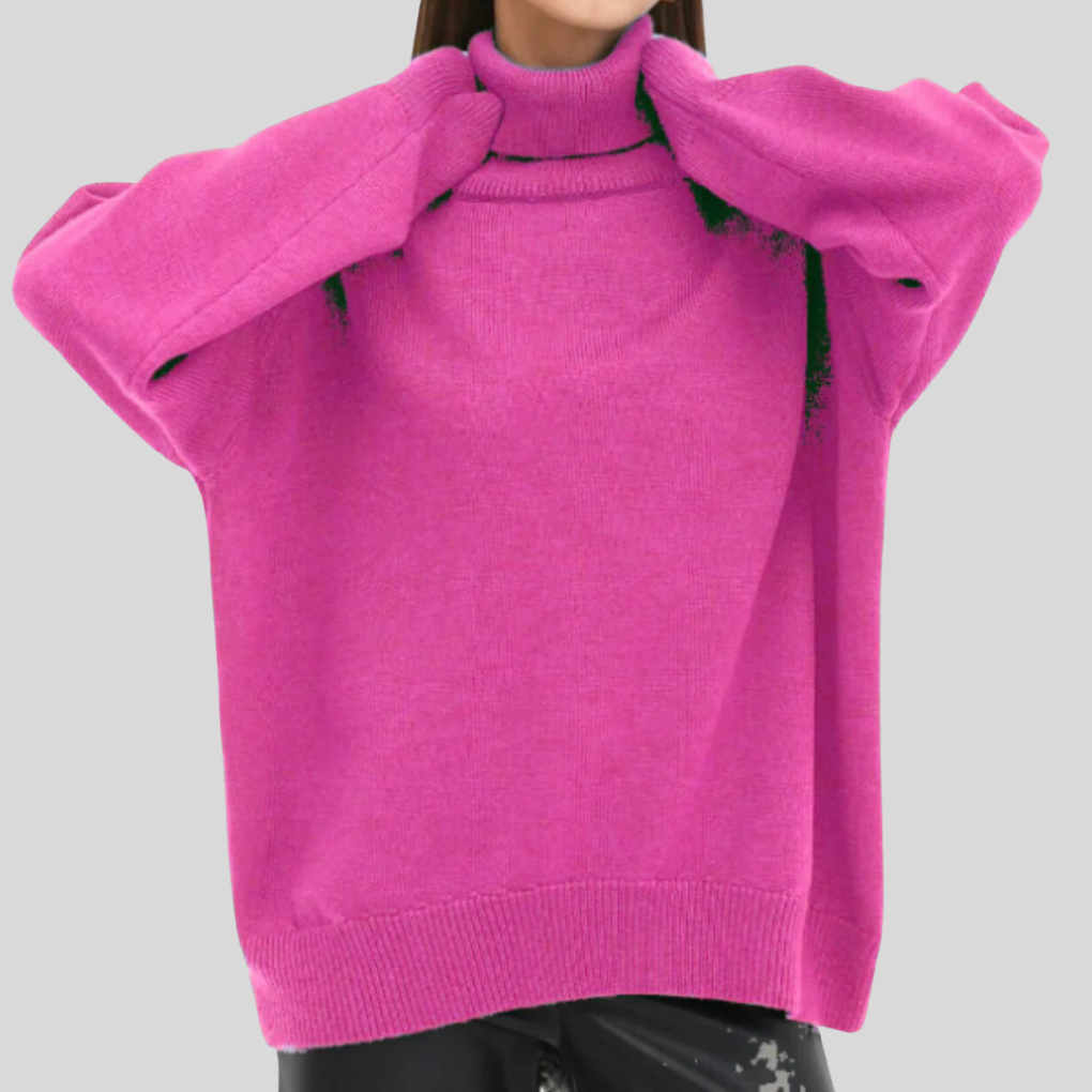 Maglione Collo Alto Moderno per Donna – Strato Elevato per il Freddo