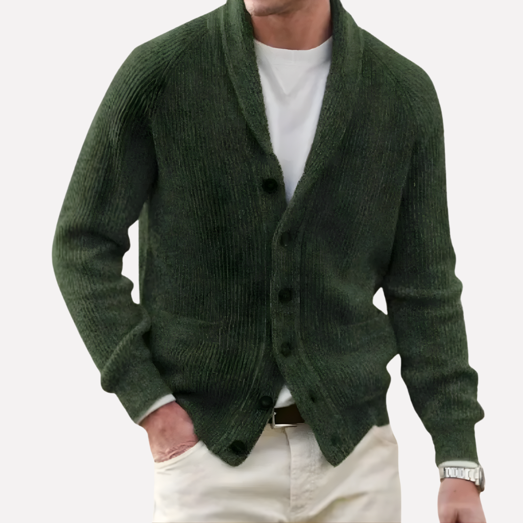 Cardigan da uomo con collo a sciarpa
