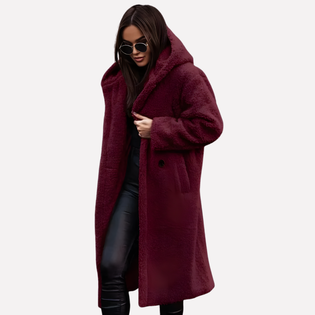 Cappotto Hooded da Donna con Chiusura a Bottone