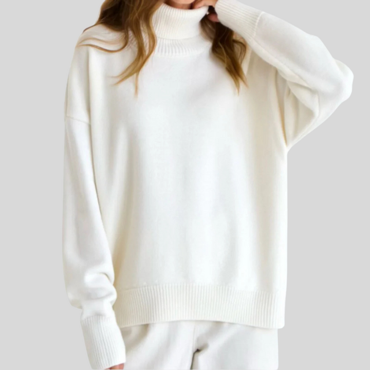 Maglione Collo Alto Moderno per Donna – Strato Elevato per il Freddo