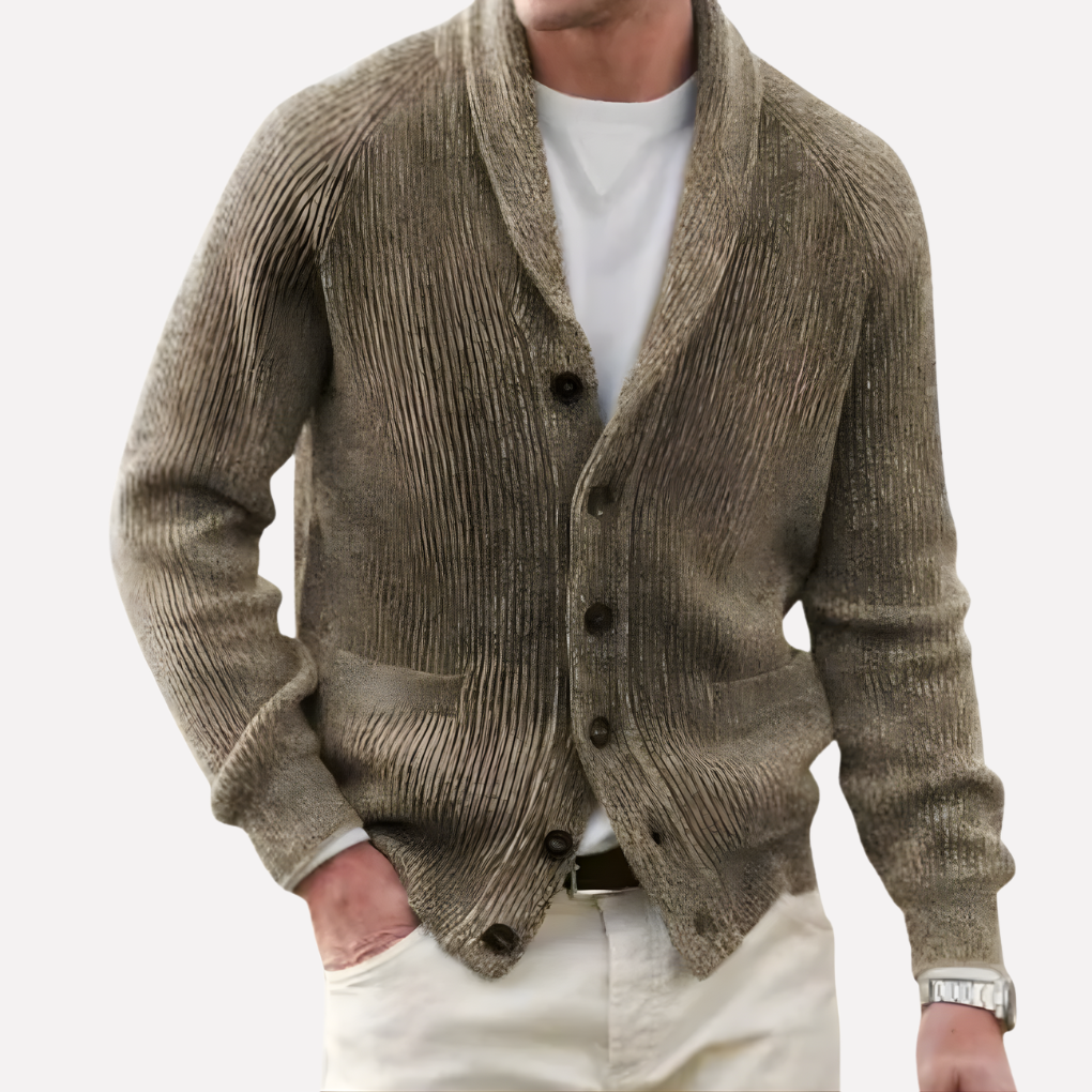 Cardigan da uomo con collo a sciarpa