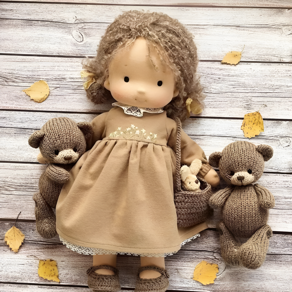 Bambola Cuddly Waldorf Fatta a Mano