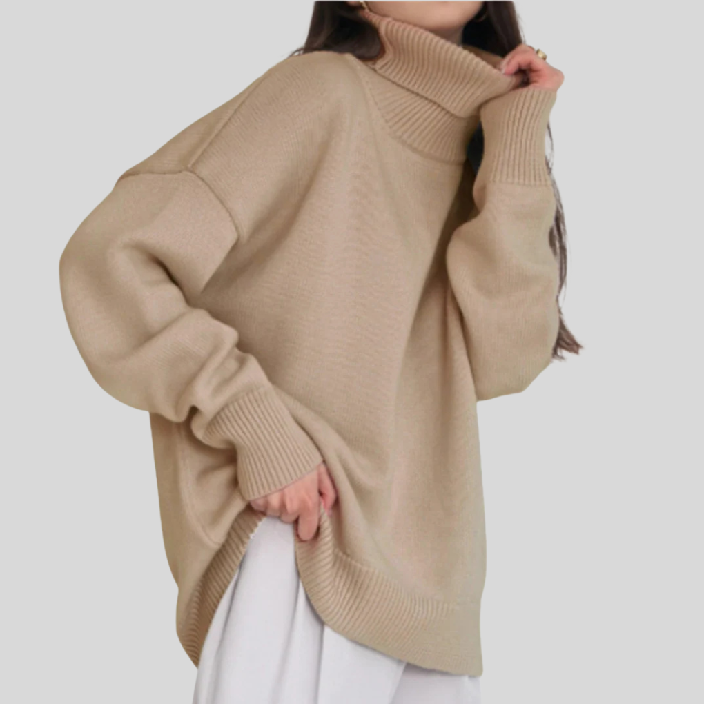 Maglione Collo Alto Moderno per Donna – Strato Elevato per il Freddo