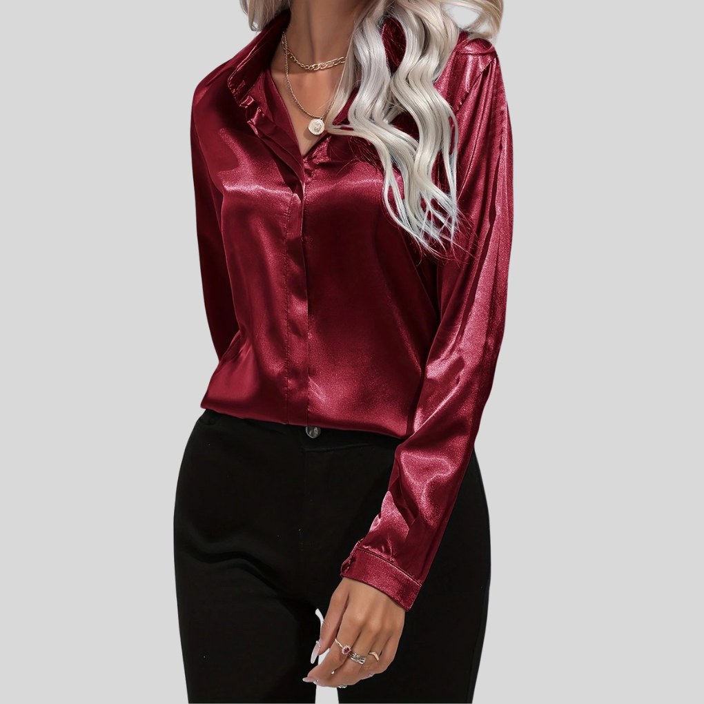 Blusa elegante con bottoni da donna
