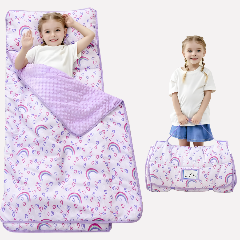Tappetino per sonnellino per bambini con cuscino e coperta