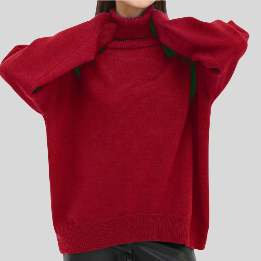 Maglione Collo Alto Moderno per Donna – Strato Elevato per il Freddo