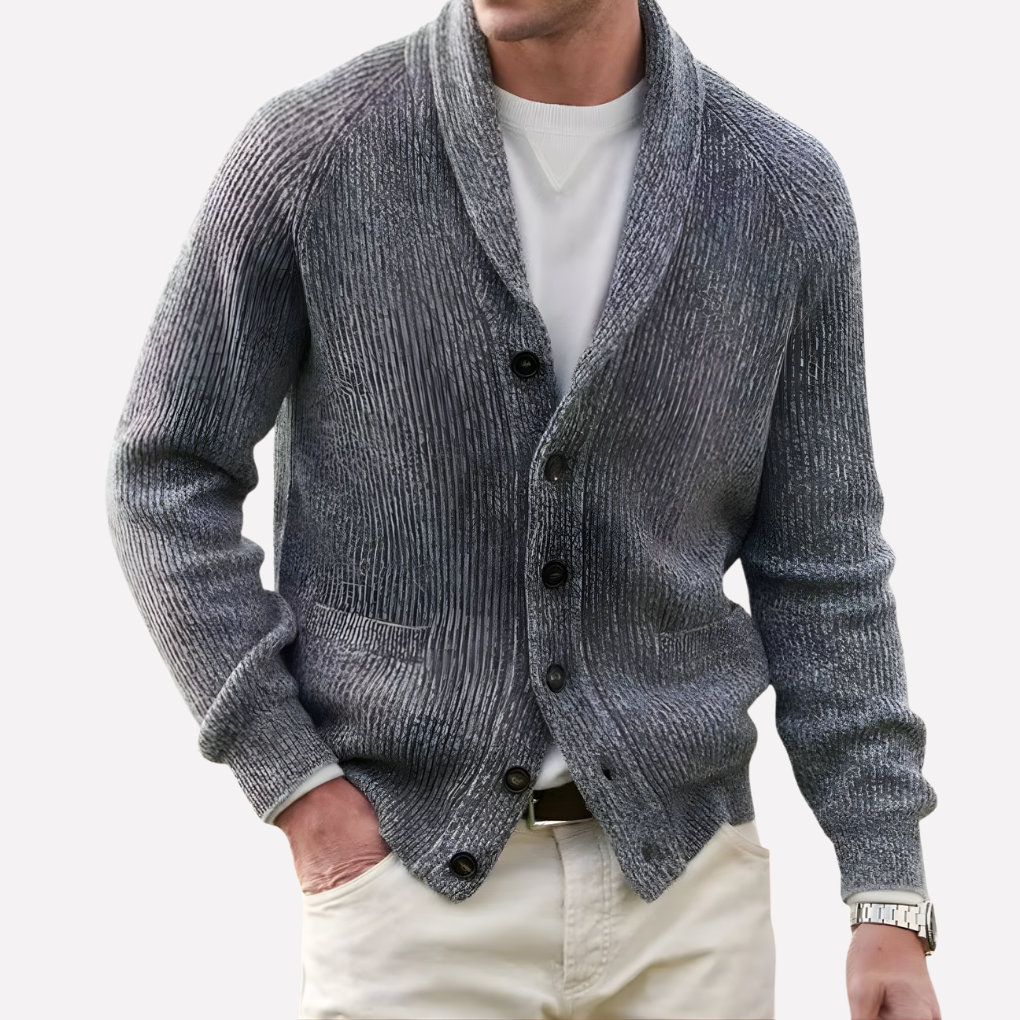 Cardigan da uomo con collo a sciarpa