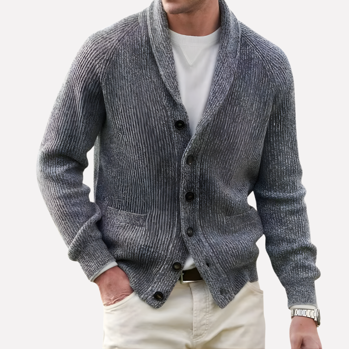 Cardigan da uomo con collo a sciarpa