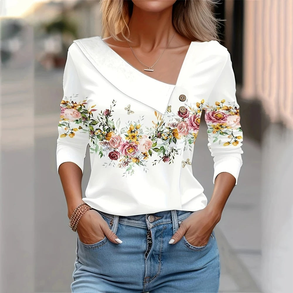 Rezza – Elegante camicetta a maniche lunghe con stampa floreale