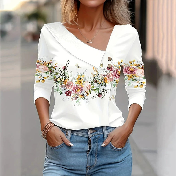 Rezza – Elegante camicetta a maniche lunghe con stampa floreale
