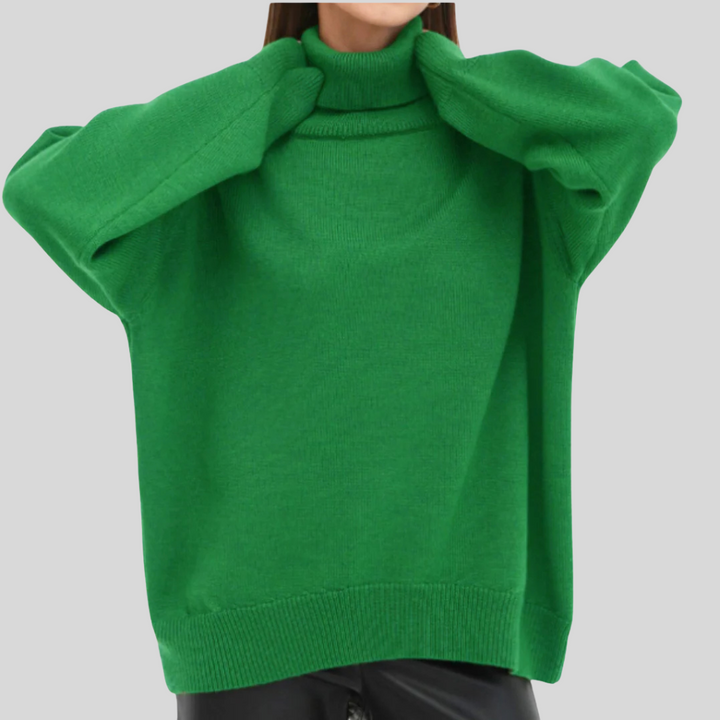 Maglione Collo Alto Moderno per Donna – Strato Elevato per il Freddo