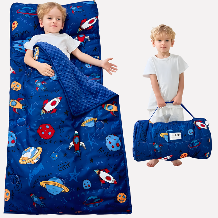 Tappetino per sonnellino per bambini con cuscino e coperta