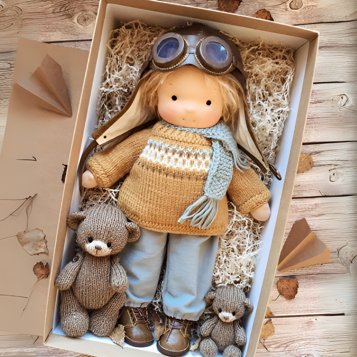 Bambola Cuddly Waldorf Fatta a Mano