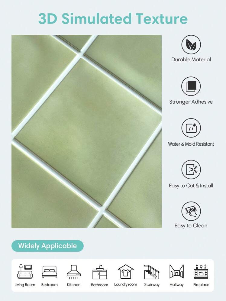 HomeDeco 3D Sfoglia & Adesivo Piastrelle da Muro