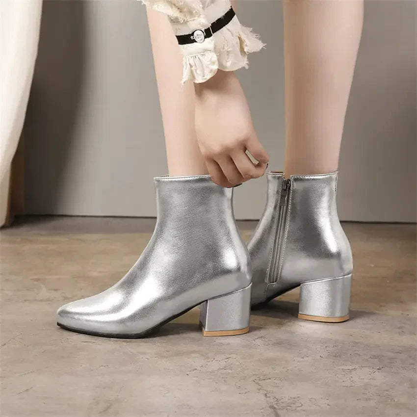 Stivaletti metallizzati da donna