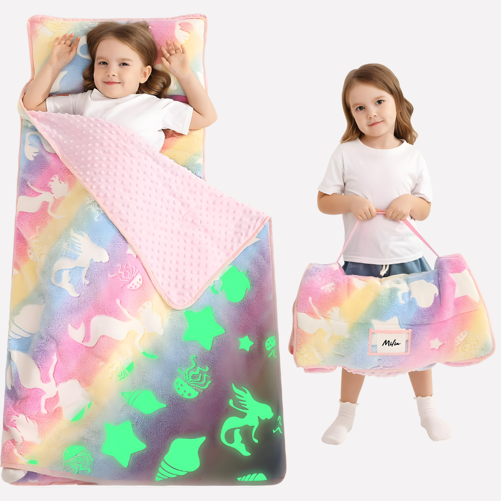 Tappetino per sonnellino per bambini con cuscino e coperta