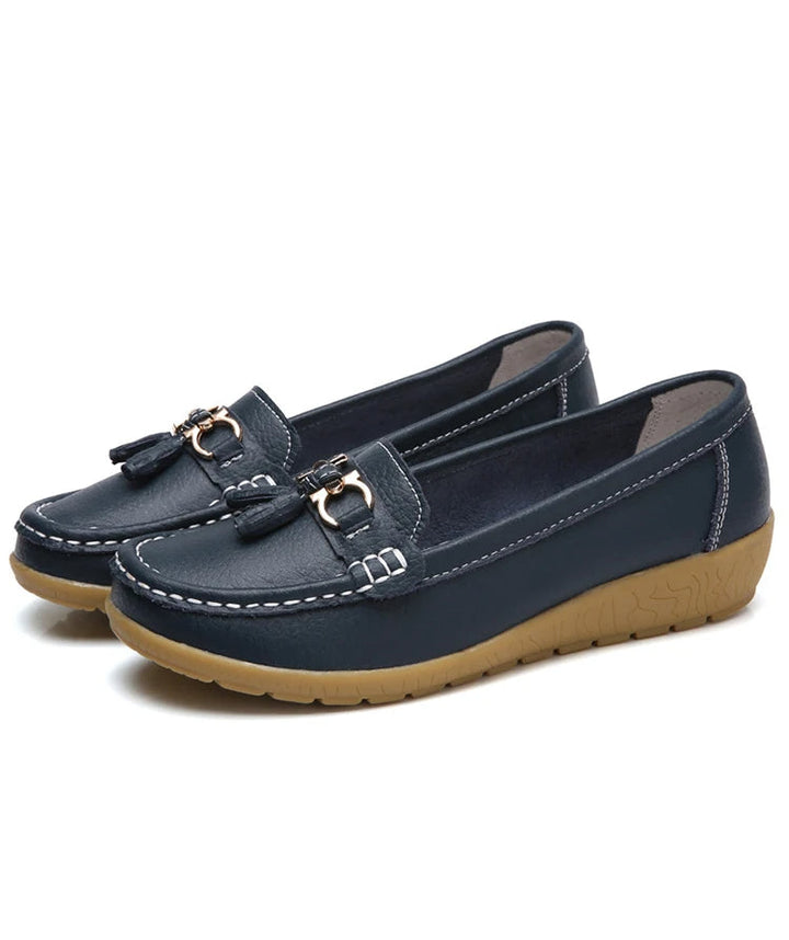 Ballerine da donna in pelle con cut-out
