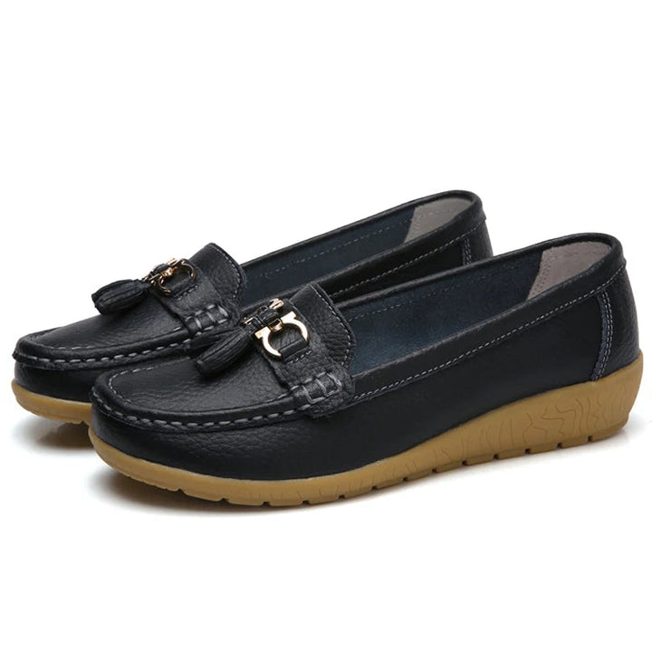 Ballerine da donna in pelle con cut-out