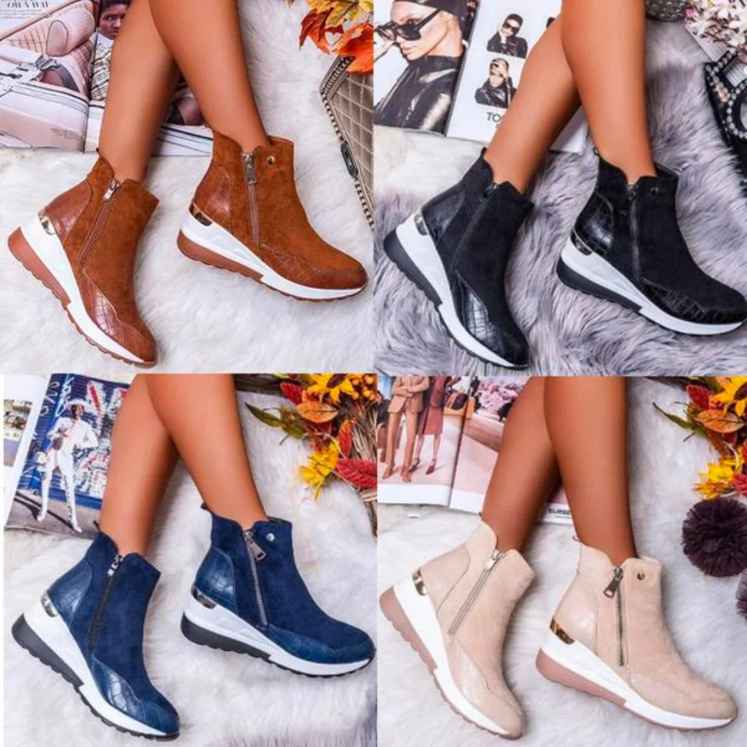 Lisa – Stivaletti in pelle a media altezza con plantare imbottito