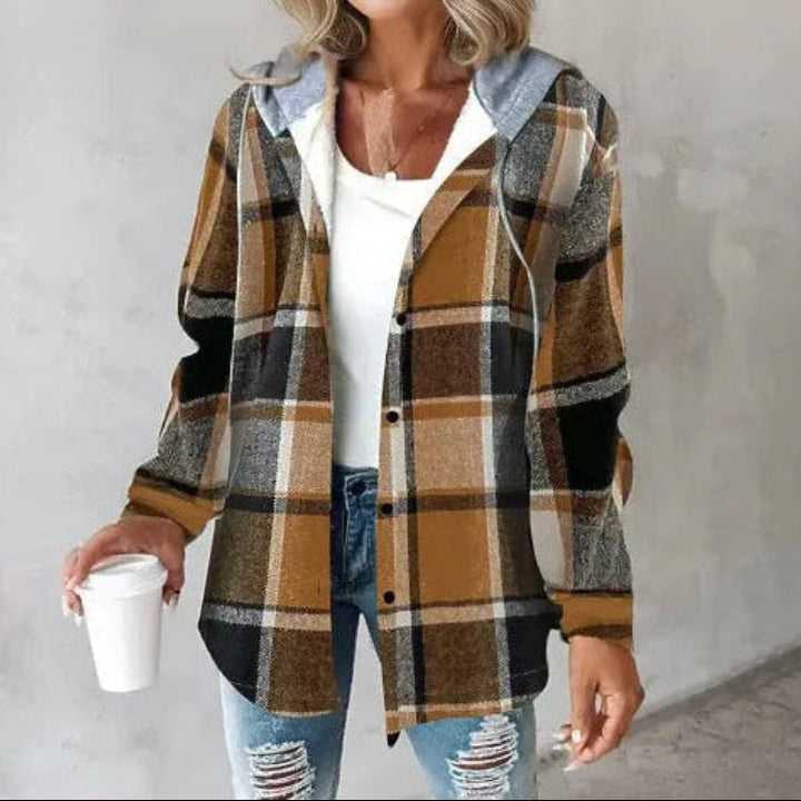 Giacca Hooded a Quadrati per Donne