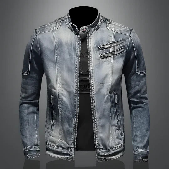 Giacca di jeans stile retrò da uomo