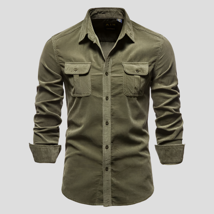 Camicia da uomo in velluto a coste: texture intramontabile, comfort quotidiano