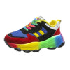 Sneakers multicolori alla moda con suola a zeppa