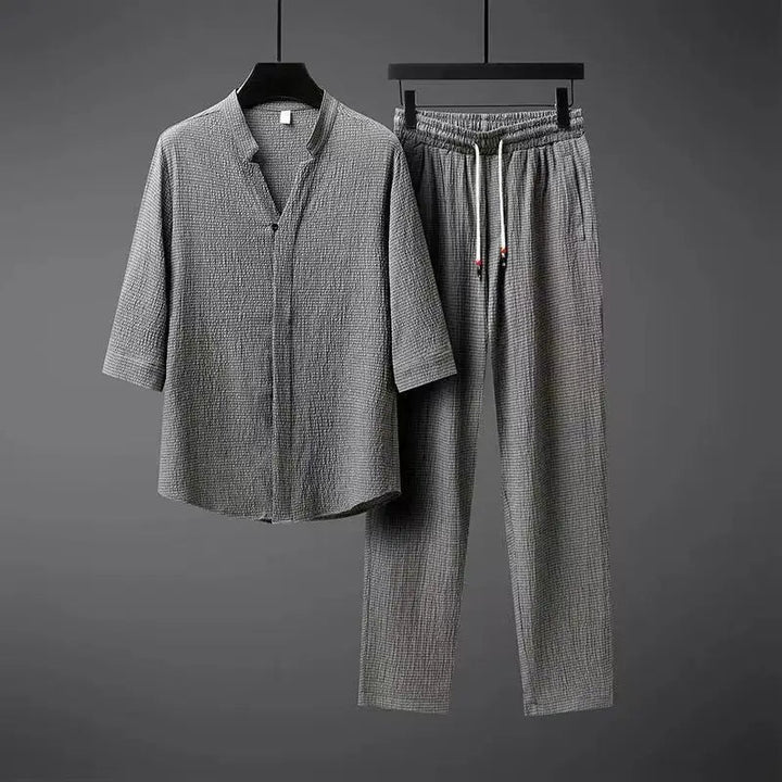 Completo Tuta in Lino Vintage 2 Pezzi per Uomo