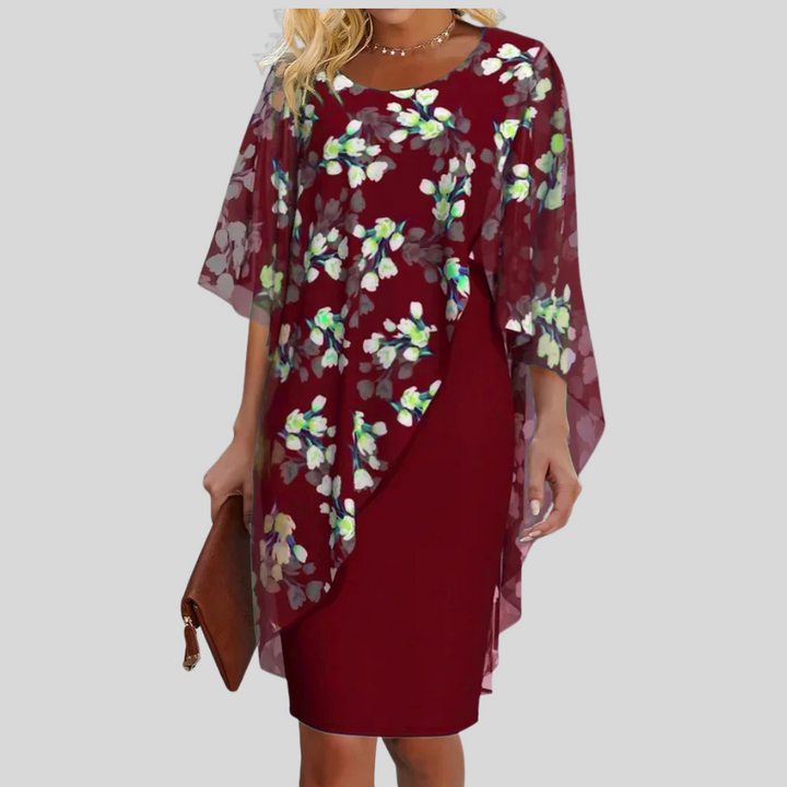 Abito Floreale Elegante in Chiffon – Stile Grazioso con Stampe Femminili